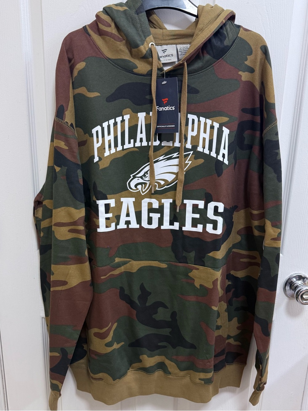 NWT NFL Fanatics Philadelphia Eagles Camo Hoodie - Green/Brown/Black, Size XLT